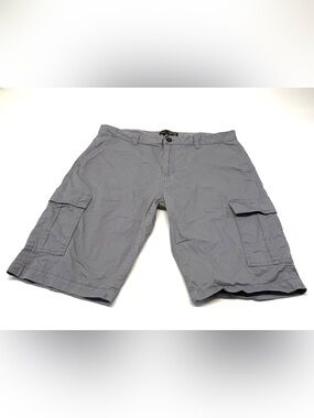Men's Grey Cargo Shorts with Cargo Pockets Size 36